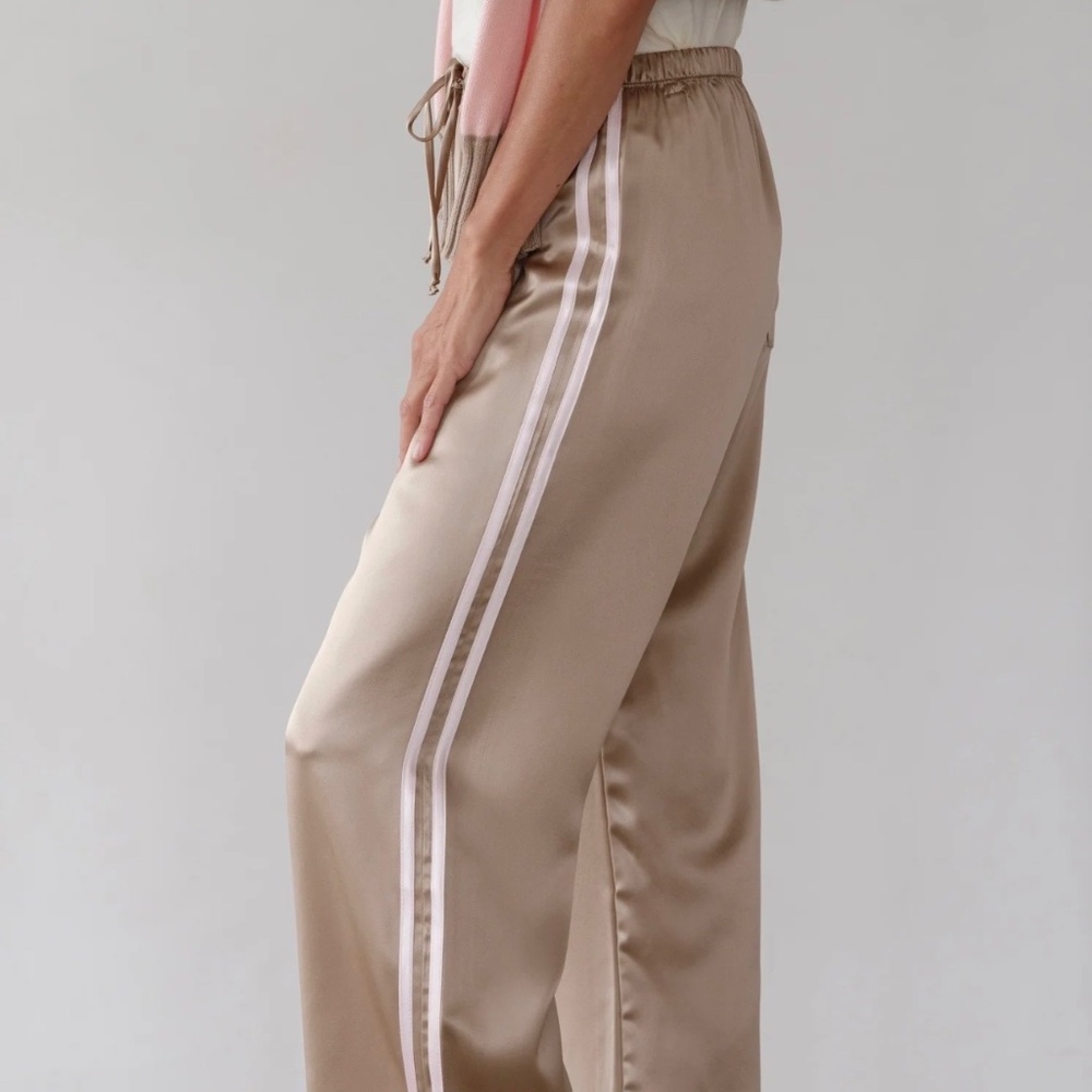 DONNI. - The Silk Stripe Crop Pant - Shitake - Size L